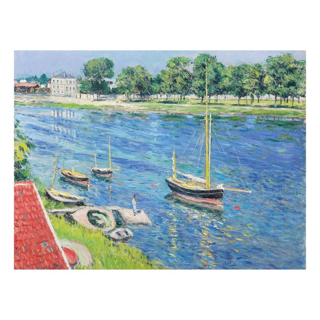 Quadro in vetro - Gustave Caillebotte - The Seine at Argenteuil, Boats at Anchor - Orizzontale 4:3
