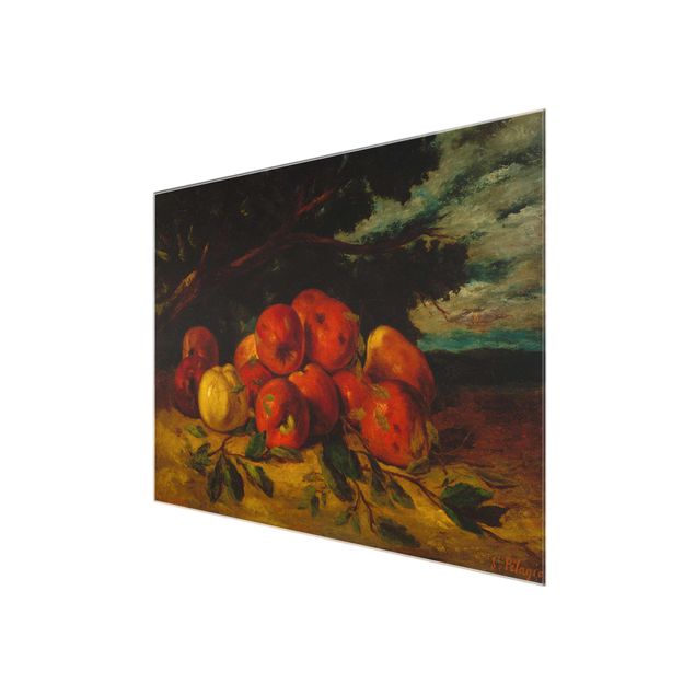 Quadro in vetro - Gustave Courbet - Red Apples at the Foot of a Tree - Orizzontale 4:3