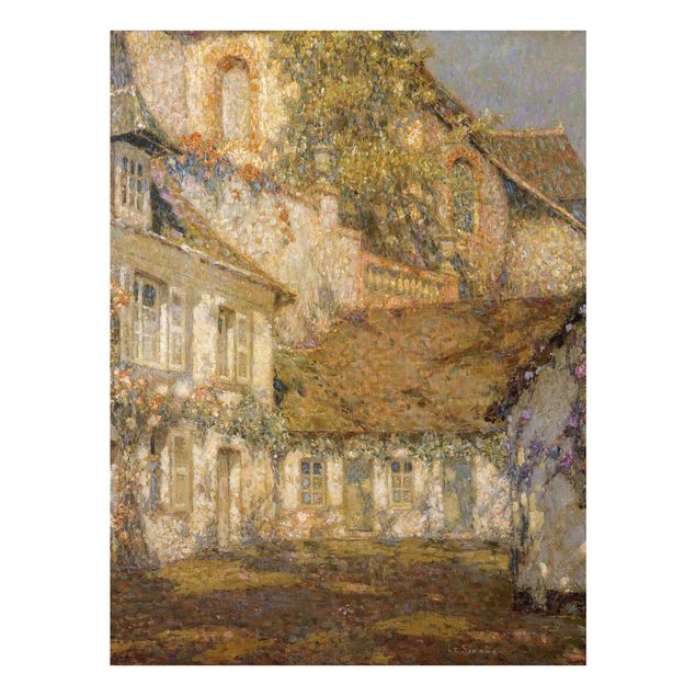 Quadro in vetro - Henri Le Sidaner - Houses at the Foot of the Church - Verticale 3:4