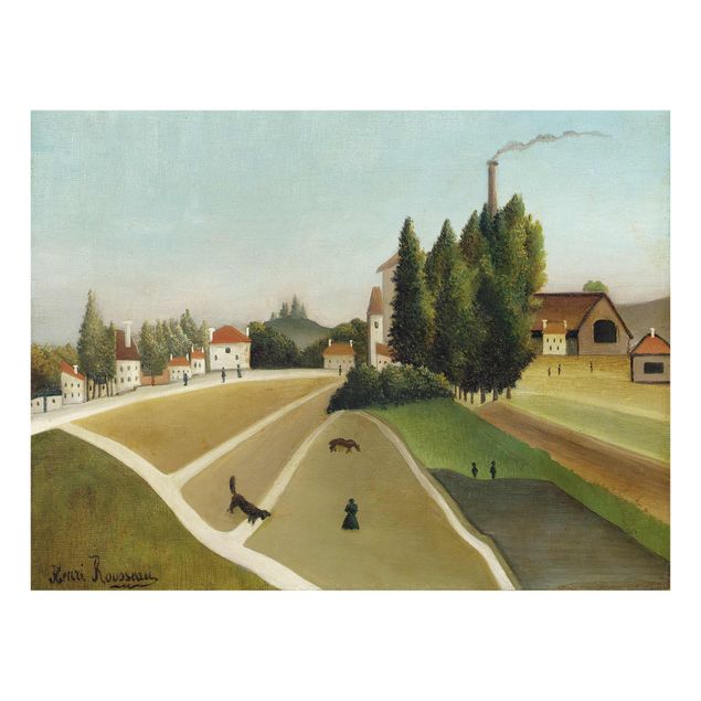 Quadro in vetro - Henri Rousseau - Landscape with Factory - Orizzontale 4:3