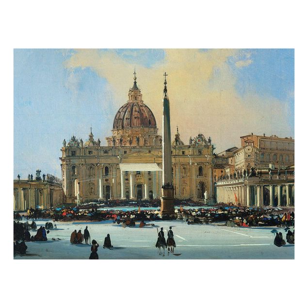 Quadro in vetro - Ippolito Caffi - Pope Blessing in St. Peter's Square in Rome - Orizzontale 4:3