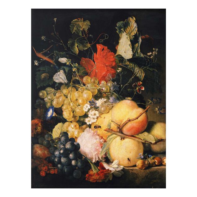 Quadro in vetro - Jan van Huysum - Fruits, Flowers and Insects - Verticale 3:4