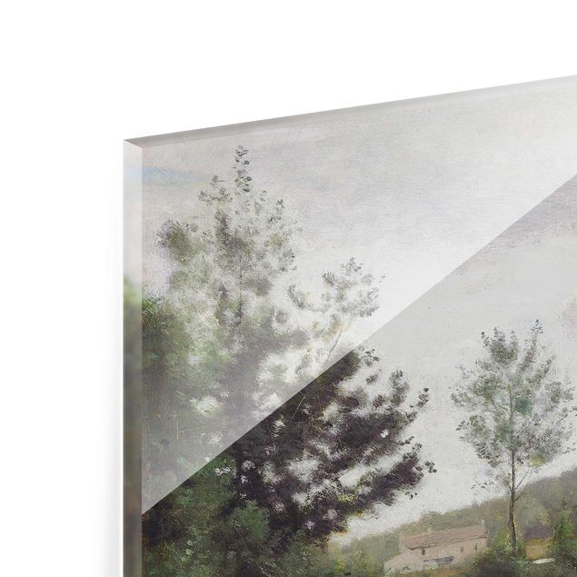 Quadro in vetro - Jean-Baptiste Camille Corot - Landscape near Riva at Lake Garda - Orizzontale 3:2