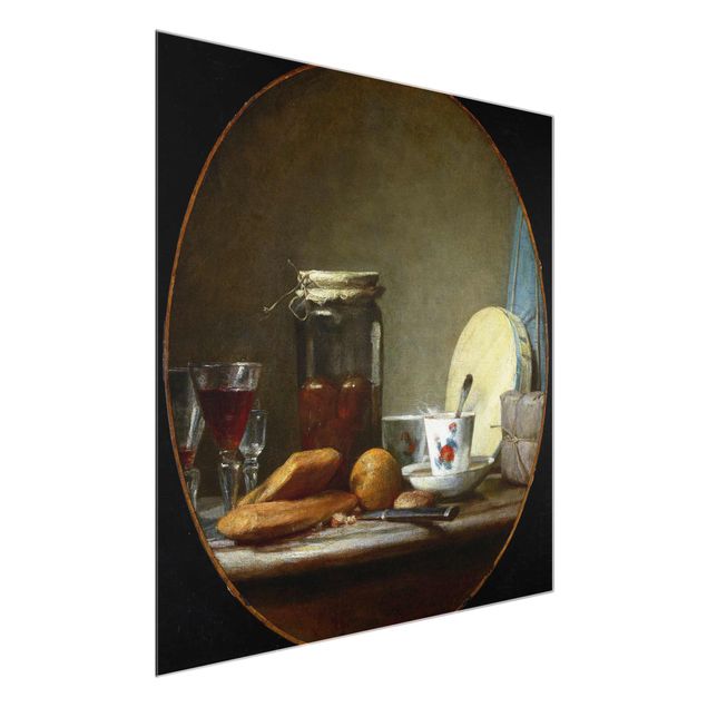 Quadro in vetro - Jean-Baptiste Siméon Chardin - Jar of Apricots - Quadrato 1:1