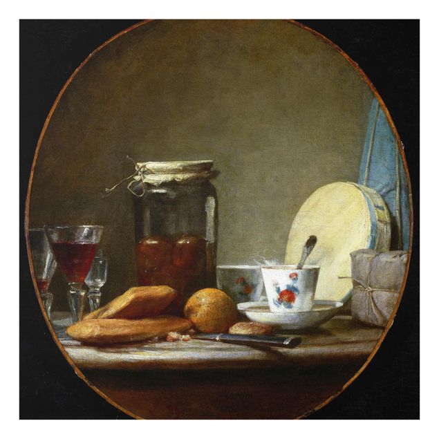 Quadro in vetro - Jean-Baptiste Siméon Chardin - Jar of Apricots - Quadrato 1:1