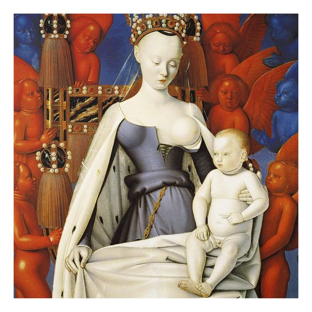 Quadro in vetro - Jean Fouquet - Madonna and Child - Quadrato 1:1
