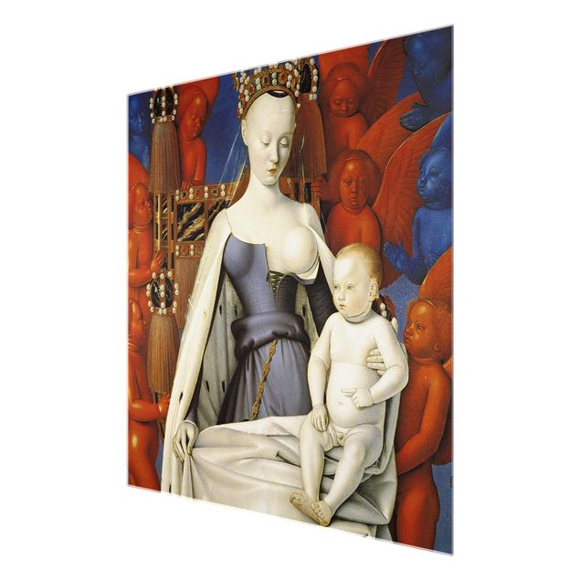 Quadro in vetro - Jean Fouquet - Madonna and Child - Quadrato 1:1