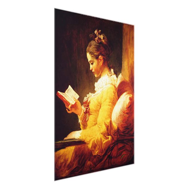 Quadro in vetro - Jean Honoré Fragonard - Young Girl Reading - Verticale 3:4