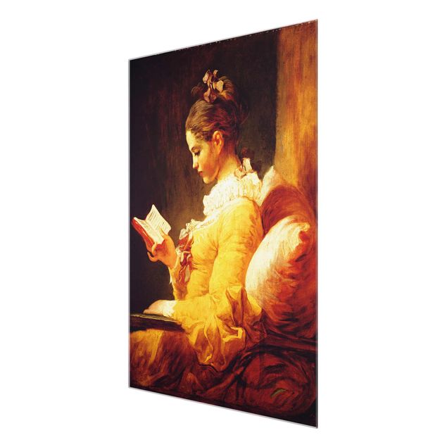 Quadro in vetro - Jean Honoré Fragonard - Young Girl Reading - Verticale 3:4