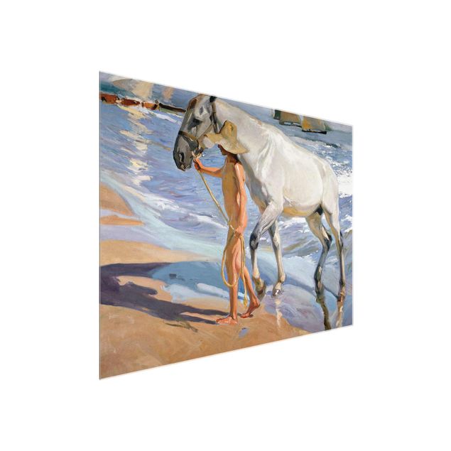 Quadro in vetro - Joaquin Sorolla - The Horse?s Bath - Orizzontale 4:3