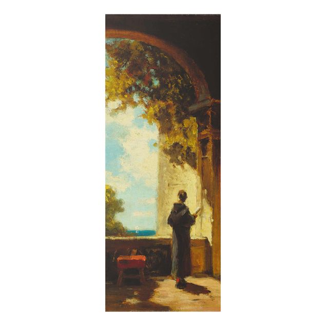 Quadro in vetro - Carl Spitzweg - Breviary reading Monk in the Cloister - Pannello