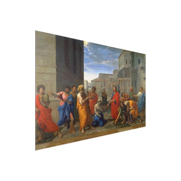 Quadro in vetro - Nicolas Poussin - Christ and the woman taken in adultery - Orizzontale 3:2