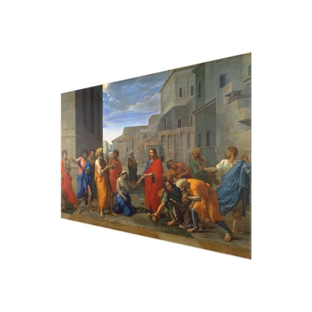 Quadro in vetro - Nicolas Poussin - Christ and the woman taken in adultery - Orizzontale 3:2