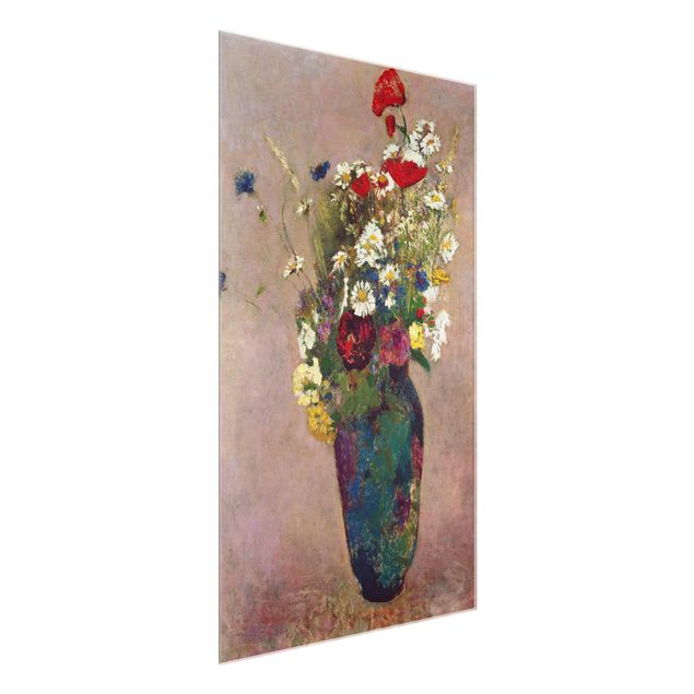 Quadro in vetro - Odilon Redon - Flower Vase with Poppies - Verticale 2:3
