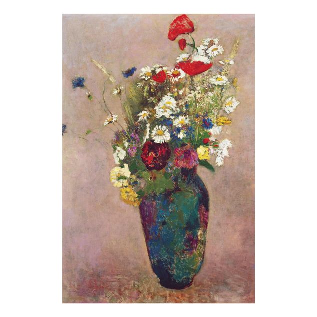 Quadro in vetro - Odilon Redon - Flower Vase with Poppies - Verticale 2:3