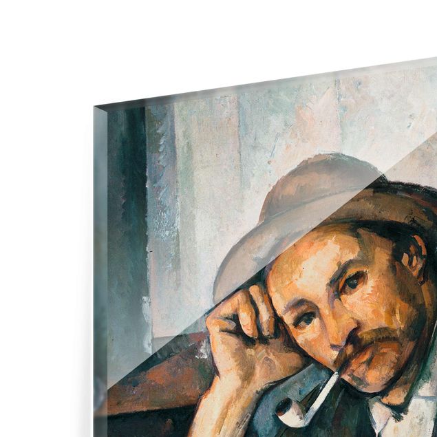 Quadro in vetro - Paul Cézanne - Fumatore con braccio appoggiato - Impressionismo - Verticale 3:4