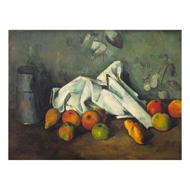 Quadro in vetro - Paul Cézanne - Brocca di Latte e le Mele - Impressionismo - Orizzontale 4:3