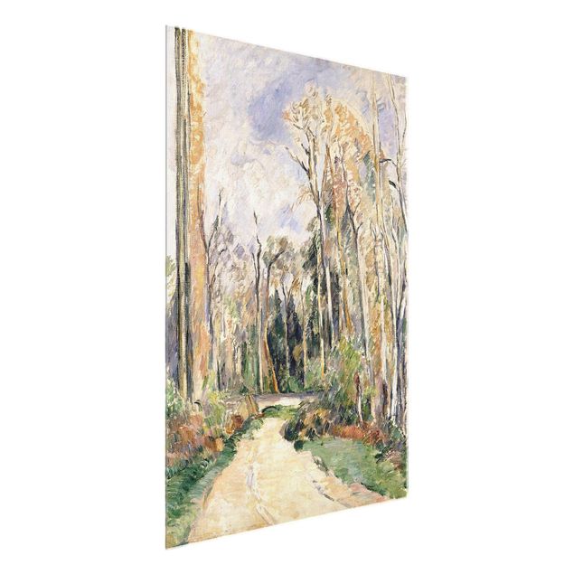 Quadro su vetro - Paul Cézanne - Percorso presso l'Ingresso della Foresta - Impressionismo - Verticale 3:4