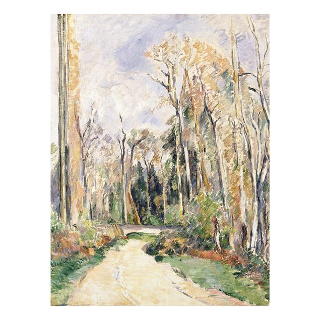 Quadro su vetro - Paul Cézanne - Percorso presso l'Ingresso della Foresta - Impressionismo - Verticale 3:4