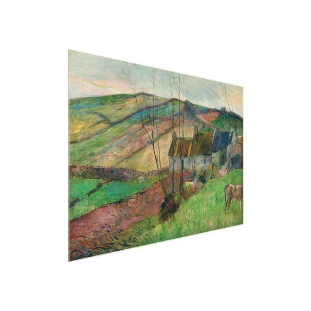 Quadro in vetro - Paul Gauguin - Case nel Fianco della Montagne Sainte-Marguerite - Post-Impressionismo - Orizzontale 4:3