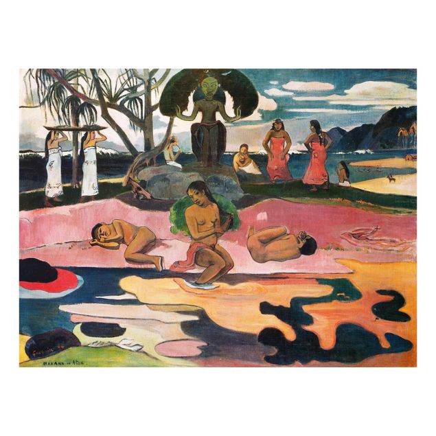 Quadro in vetro - Paul Gauguin - Giorno di dio (Mahana No Atua) - Post-Impressionismo - Orizzontale 4:3