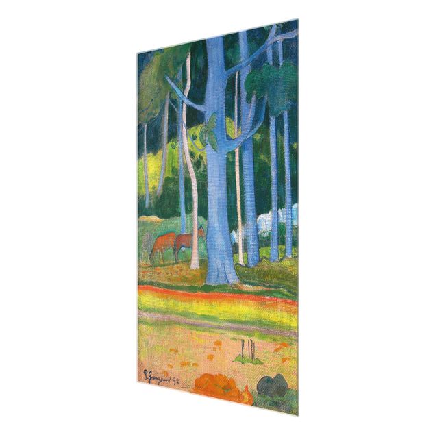Quadro su vetro - Paul Gauguin - Paesaggio con Pantaloncini blu - Post-Impressionismo - Verticale 2:3