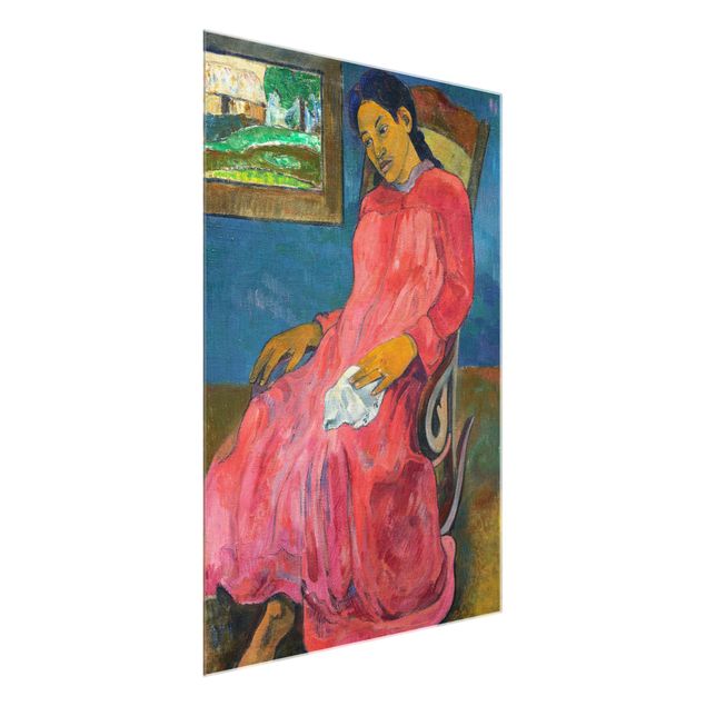 Quadro in vetro - Paul Gauguin - Faaturuma (Donna in Abito rosso) - Post-Impressionismo - Verticale 3:4