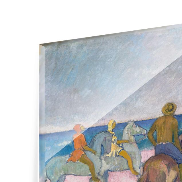 Quadro in vetro - Paul Gauguin - Cavalieri sulla Spiaggia (I) - Post-Impressionismo quadrato 1:1