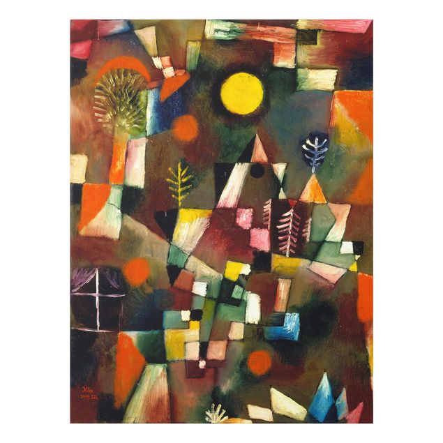Quadro su vetro - Paul Klee - La Luna piena - Espressionismo - Verticale 3:4
