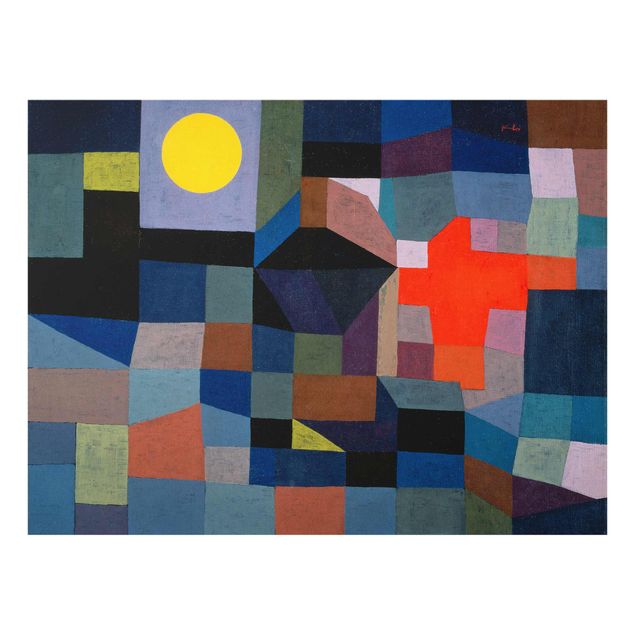 Quadro in vetro - Paul Klee - Fuoco a la Luna piena - Espressionismo - Orizzontale 4:3