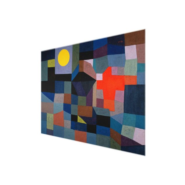 Quadro in vetro - Paul Klee - Fuoco a la Luna piena - Espressionismo - Orizzontale 4:3