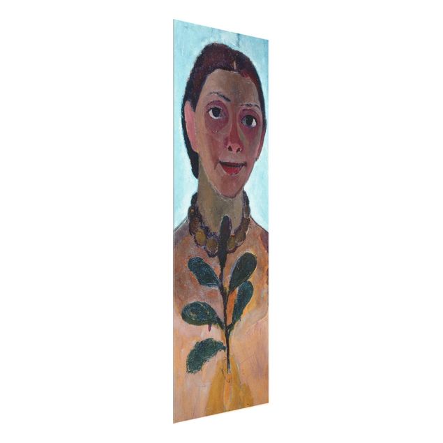 Quadro in vetro - Paula Modersohn-Becker - Self Portrait with Amber Necklace - Verticale 3:4