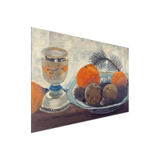 Quadro in vetro - Paula Modersohn-Becker - Still Life with frosted Glass Mug, Apples and Pine Branch - Orizzontale 3:2