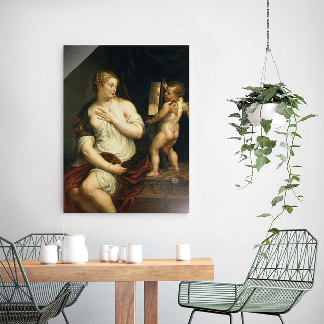 Quadro in vetro - Peter Paul Rubens - Venus and Cupido - Verticale 3:4