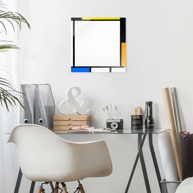 Lavagna magnetica vetro Piet Mondrian - Composizione III con rosso, giallo e blu