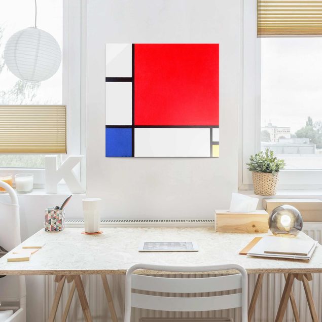 Abstrakte Kunst Piet Mondrian - Composizione con rosso, blu e giallo