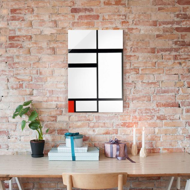 Astrattismo Piet Mondrian - Composizione con rosso, nero e bianco