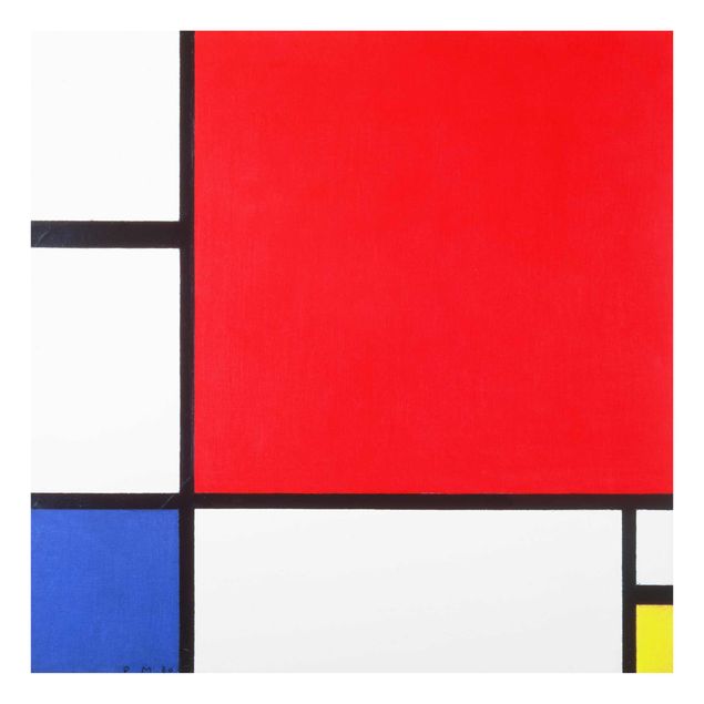 Quadro in vetro - Piet Mondrian - Composition with Red, Blue and Yellow - Quadrato 1:1