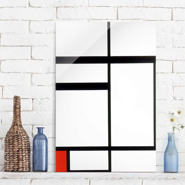 Quadri astratti Piet Mondrian - Composizione con rosso, nero e bianco