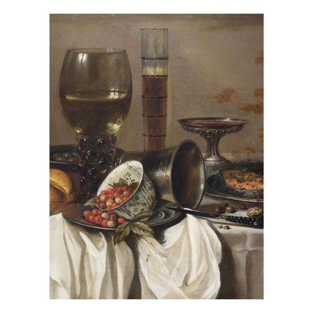 Quadro in vetro - Pieter Claesz - Still Life with Drinking Vessels - Verticale 3:4