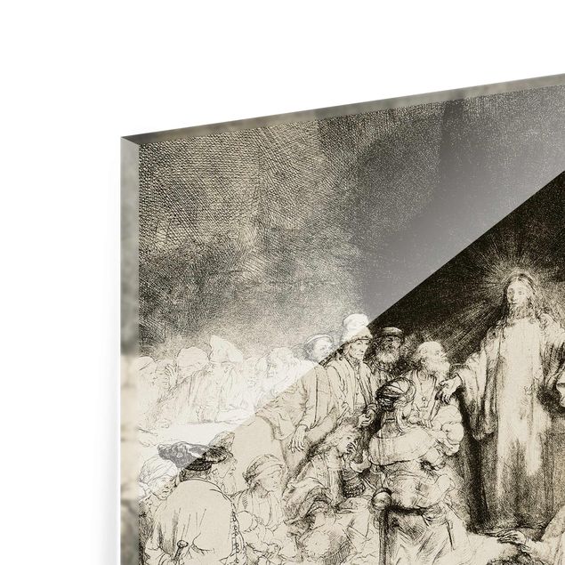 Quadro in vetro - Rembrandt van Rijn - Christ healing the Sick. The Hundred Guilder - Orizzontale 3:2