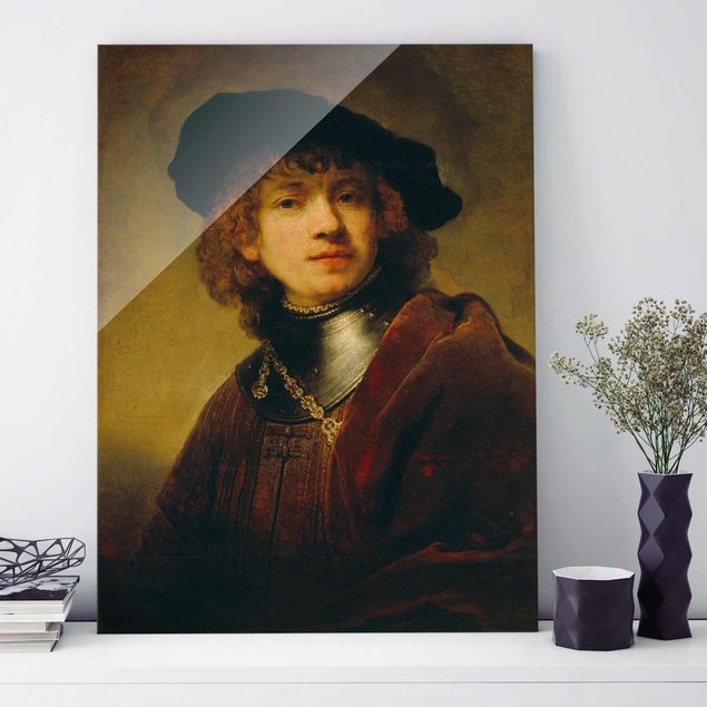 Lavagna magnetica vetro Rembrandt van Rijn - Autoritratto