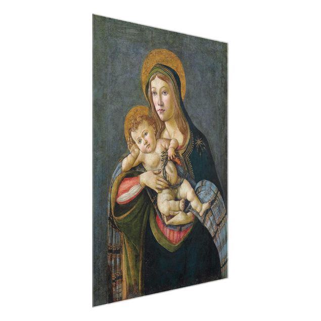 Quadro in vetro - Sandro Botticelli - The Madonna and Child with the Crown of Thorns and Three Nails - Verticale 3:4
