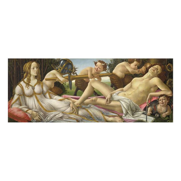 Quadro in vetro - Sandro Botticelli - Venus and Mars - Panoramico