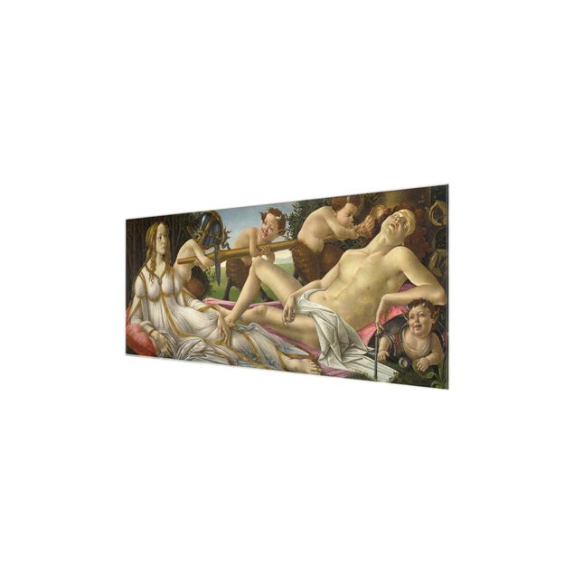 Quadro in vetro - Sandro Botticelli - Venus and Mars - Panoramico