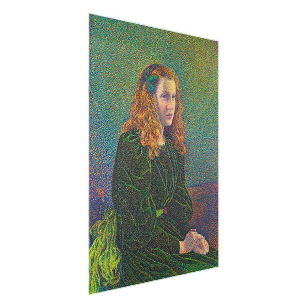 Quadro in vetro - Theo van Rysselberghe - Young Woman in Green Dress - Verticale 3:4