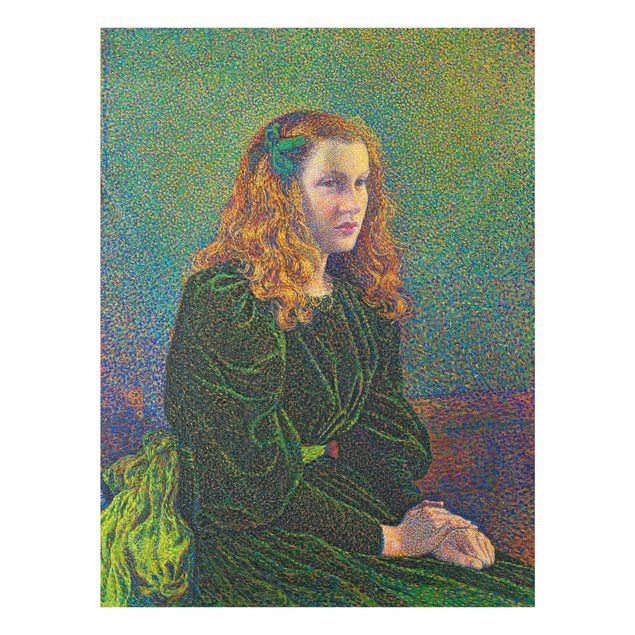 Quadro in vetro - Theo van Rysselberghe - Young Woman in Green Dress - Verticale 3:4