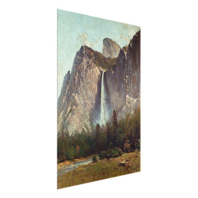 Quadro in vetro - Thomas Hill - Bridal Veil Falls - Yosemite Valley - Verticale 3:4