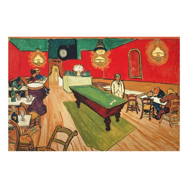 Quadro su vetro - Vincent van Gogh - Il caffè di notte - Post-Impressionismo - Orizzontale 3:2