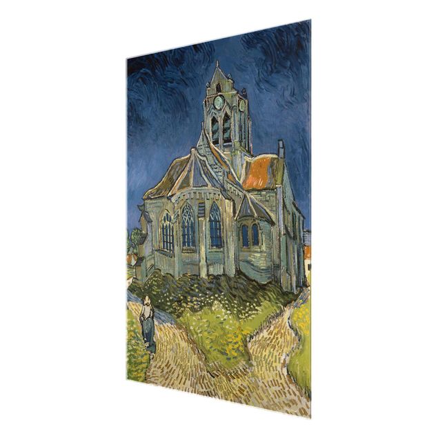 Quadro su vetro - Vincent van Gogh - La chiesa di Auvers - Post-Impressionismo - Verticale 3:4